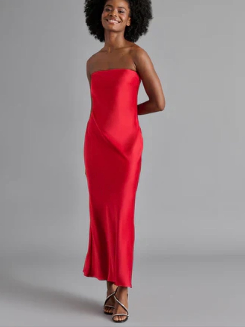 Steve Madden Jessamine Strapless Satin Maxi Dress